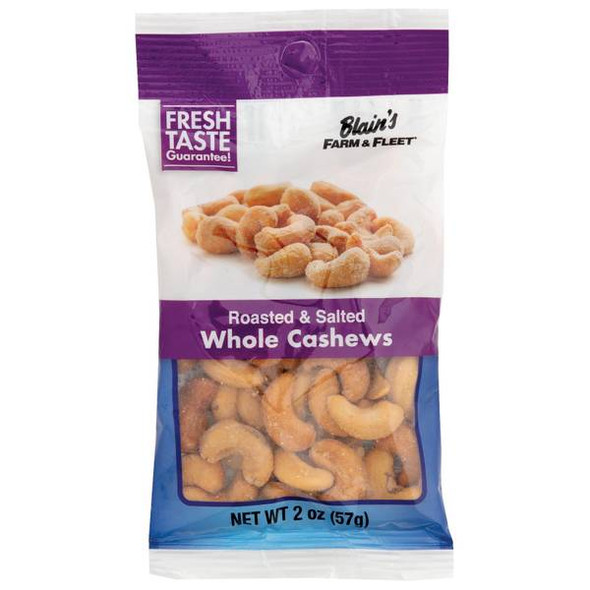 Blain's Farm & Fleet 2 oz Roasted and Salted Whole Cashews