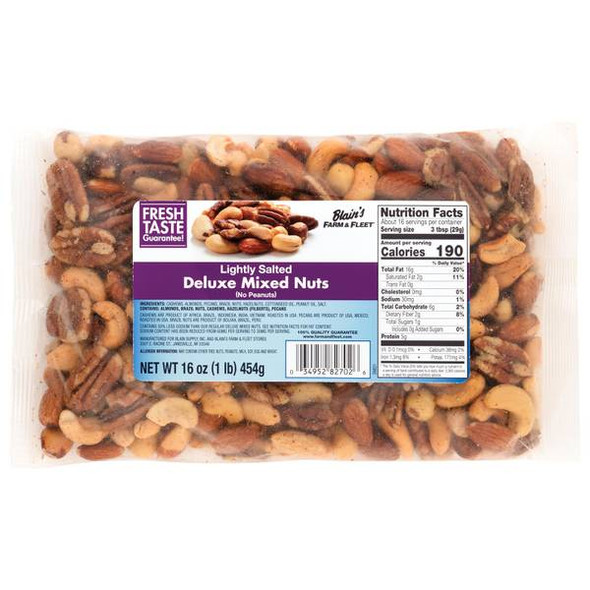 Blain's Farm & Fleet 16 oz Lightly Salted Deluxe Mixed Nuts (No Peanuts)