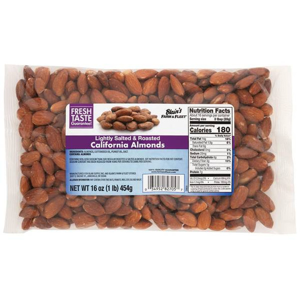 Blain's Farm & Fleet 16 oz Lightly & Roasted Salted California Almonds