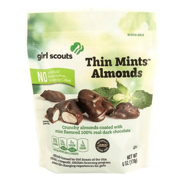 Girl Scouts 6 oz Thin Mint Dark Chocolate Almonds