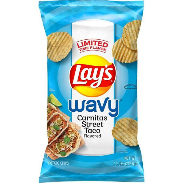 Frito Lay 7.5 oz Wavy Carnitas Street Taco Chips