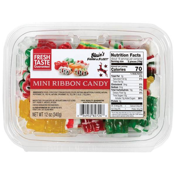 Blain's Farm & Fleet 12 oz Christmas Mini Ribbon Candy Tray