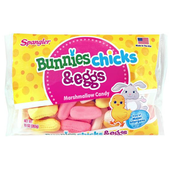 Spangler 10 oz Marshmallow Bunnies, Chicks and Eggs