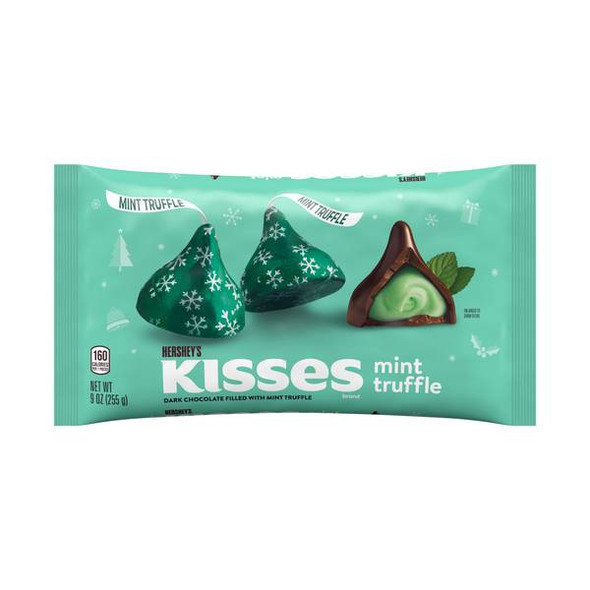 Hershey's 9 oz KISSES Mint Truffle Candy Bag