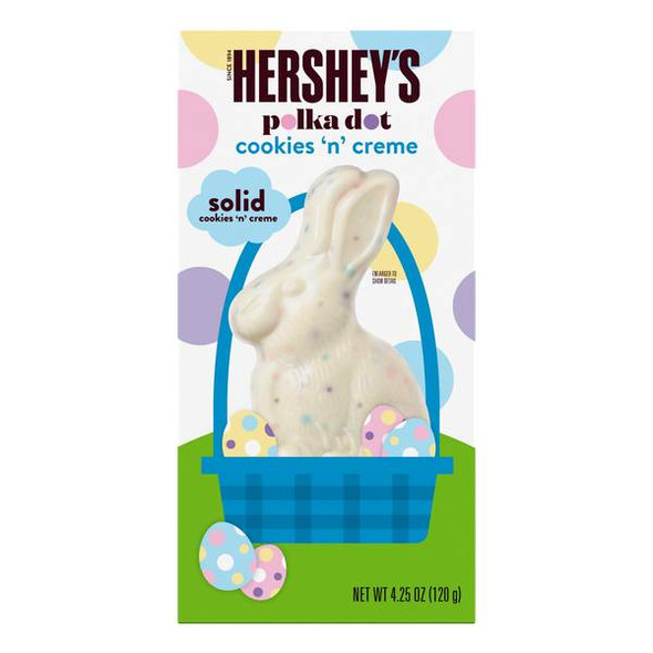 Hershey's 4.25 oz Polka Dot Cookies 'n' Creme Solid Bunny Candy