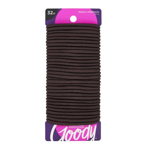 Goody 32-Count 4mm Ouchless Braided Hair Elastics for Medium Hair