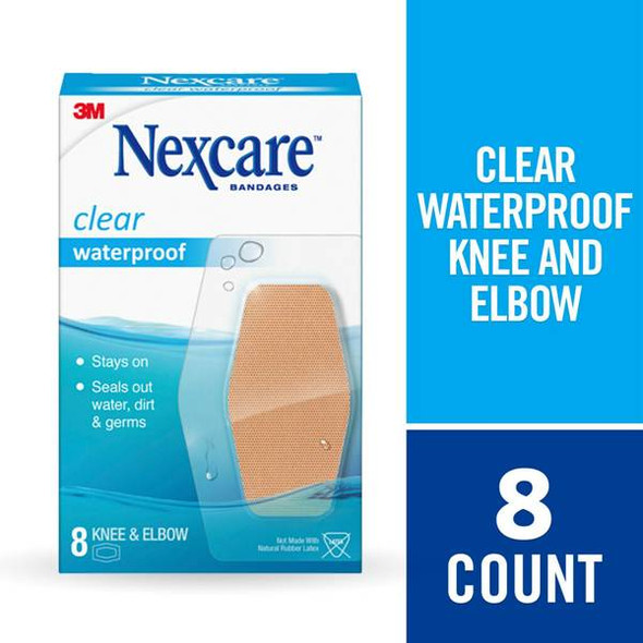 Nexcare Clear Waterproof Knee & Elbow Bandages