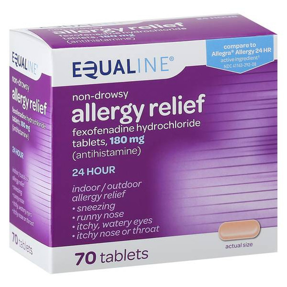 Equaline Fexofenadine Hydrochloride Allergy Relief Tablets