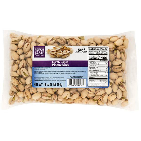 Blain's Farm & Fleet 16 oz Roasted Lightly Salted Shelled Pistachios