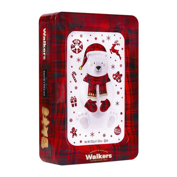 Walker's 8.8oz Festive Polar Bear Cookie Tin