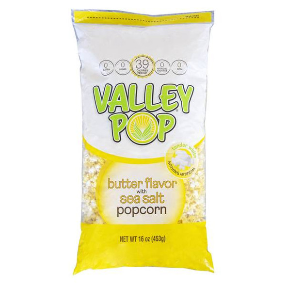 Valley Popcorn 16 oz Butter and Sea Salt