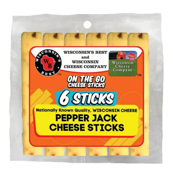 Wisconsin's Best 6 oz 6 Sticks Pepper Jack Processed Cheese Pack