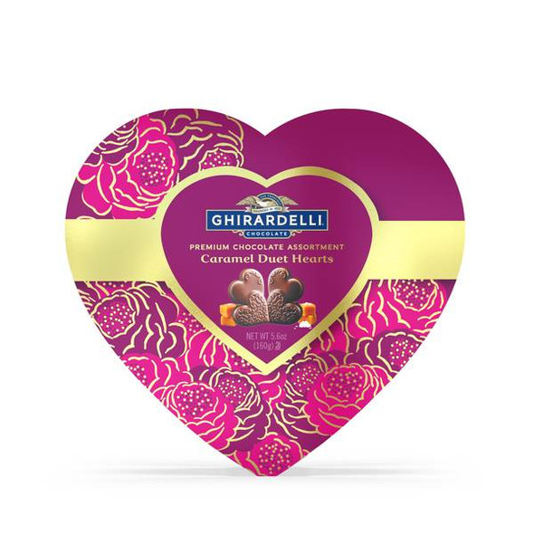 Ghirardelli 5.6 oz Premium Chocolate Assorted Caramel Duet Heart