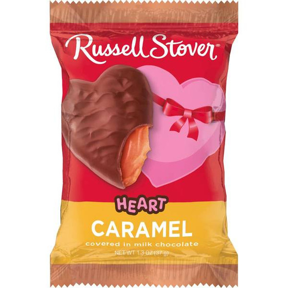 Russell Stover 1.3 oz Milk Chocolate Caramel Heart