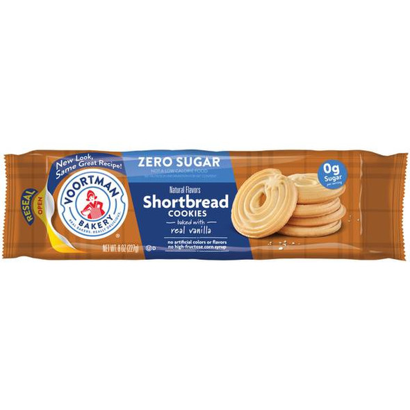 Voortman 8 oz Zero Sugar Shortbread Cookies