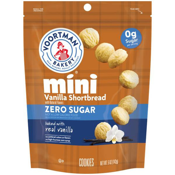 Voortman 5 oz Zero Sugar Mini Shortbread Cookie
