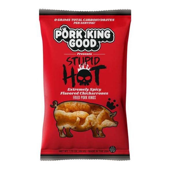 Pork King Good 1.75 oz Stupid Hot Pork Rinds