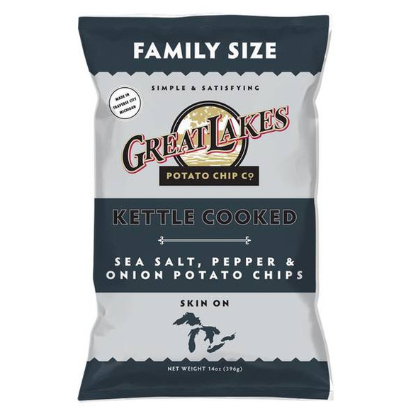 Great Lakes Potato Chip Co 14 oz Salt Pepper & Onion Chips