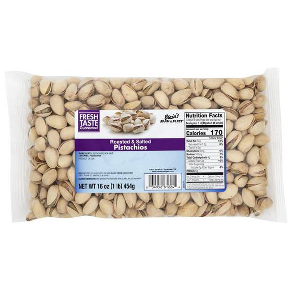 Blain's Farm & Fleet 16oz Roasted and Salted Pistachios