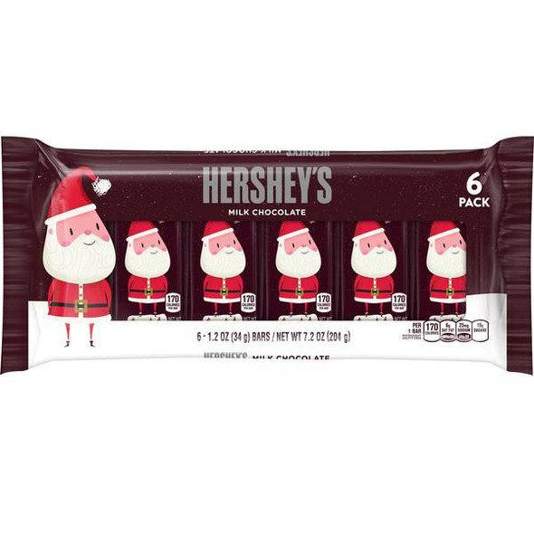 Hershey's 6-Pack Milk Chocolate Santas