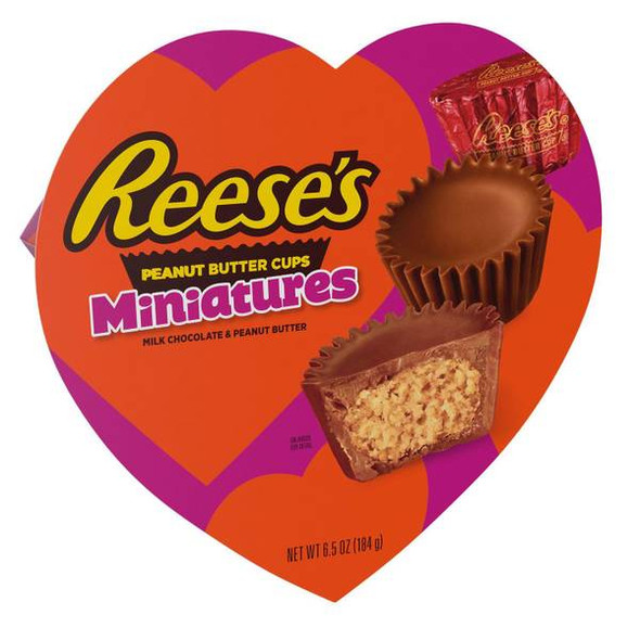 Reese's 6.5 oz Miniatures Peanut Butter Cups Heart Box