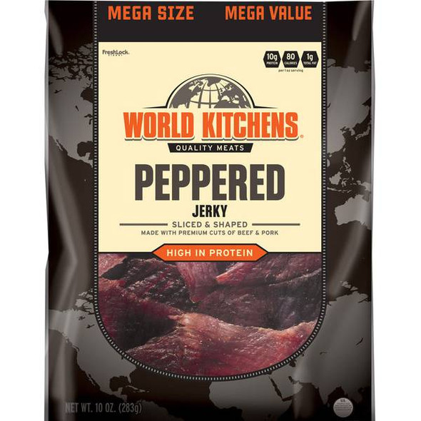 World Kitchens Peppered Sliced & Shaped Beef Jerky
