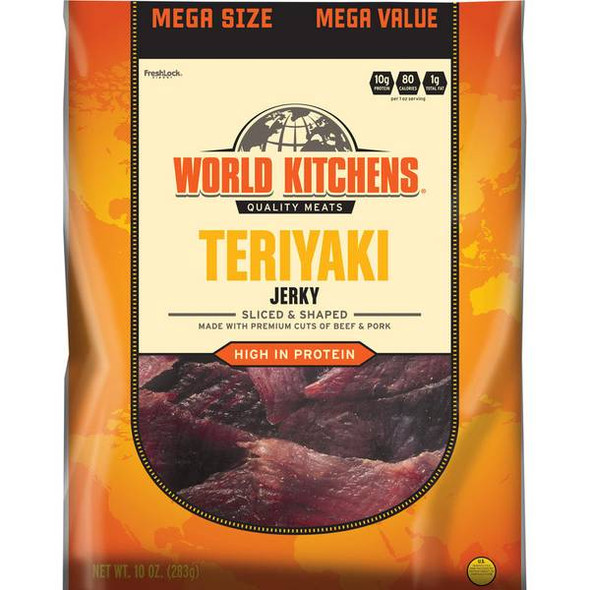World Kitchens Teriyaki Sliced & Shaped Beef Jerky