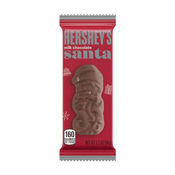 Hershey's 1.2 oz Milk Chocolate Santa Claus Candy Bar