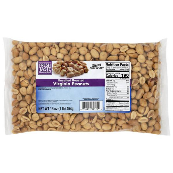 Blain's Farm & Fleet 16 oz Unsalted Roasted Virginia Peanuts