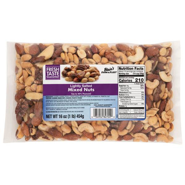 Blain's Farm & Fleet 16 oz Lightly Salted Mixed Nuts (40% Peanuts)