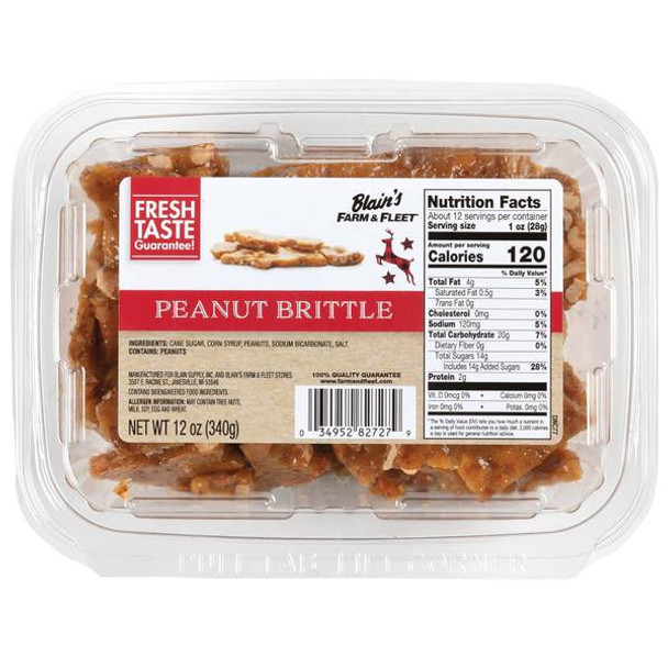 Blain's Farm & Fleet 12 oz Christmas Peanut Brittle Tray