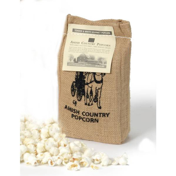 Wabash Valley Farms 2 lb Gourmet White Popcorn Burlap Bag