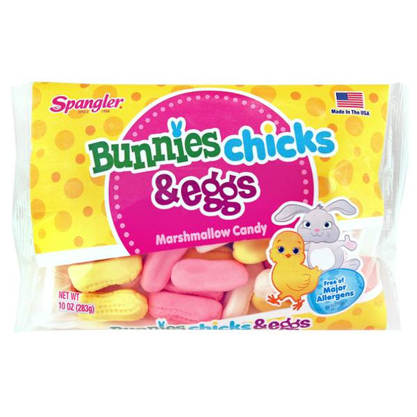 Spangler 10 oz Marshmallow Bunnies, Chicks and Eggs