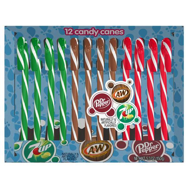 Spangler 5.3oz  7UP, A&W, Dr. Pepper Candy Canes