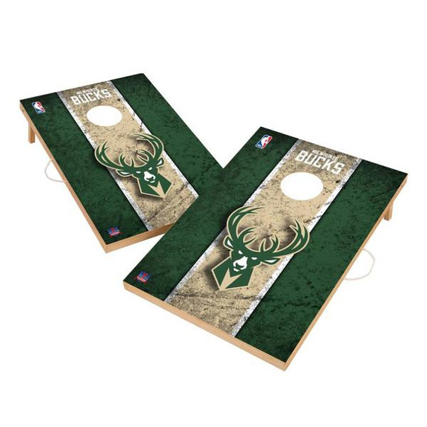 Victory Tailgate Milwaukee Bucks Vintage Solid Wood 2x3 Cornhole