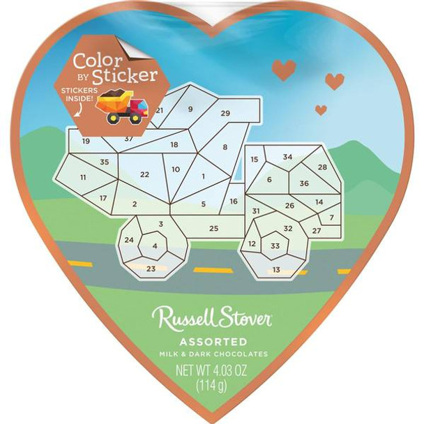 Russell Stover Assorted Chocolate Sticker Heart