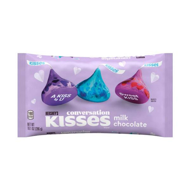 Hershey's 10.1 oz KISSES Milk Chocolate Conversation Candy Bag