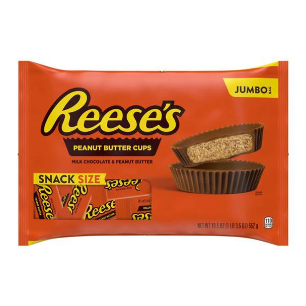 Reese's 19.5 oz Peanut Butter Cup Snack Size Candy Bag