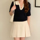 Contrast Collar Twist Short Sleeve Knitwear