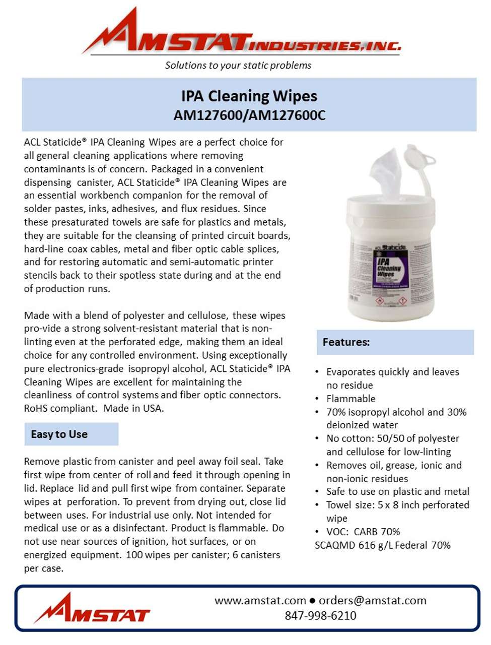 IPA Cleaning Wipes
