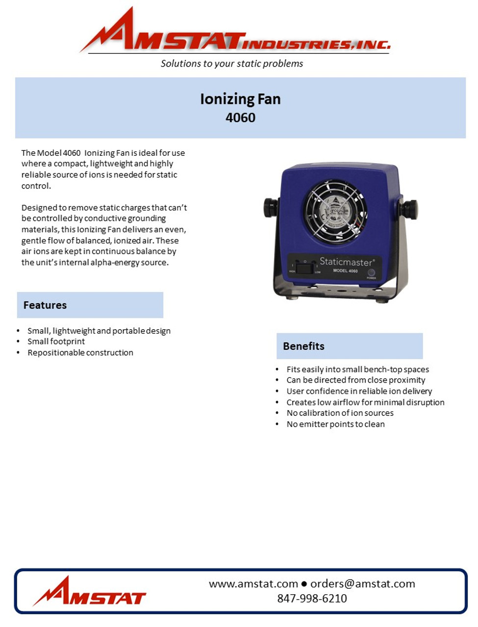 Staticmaster Ionizing Fan Kit (With Ionizers)