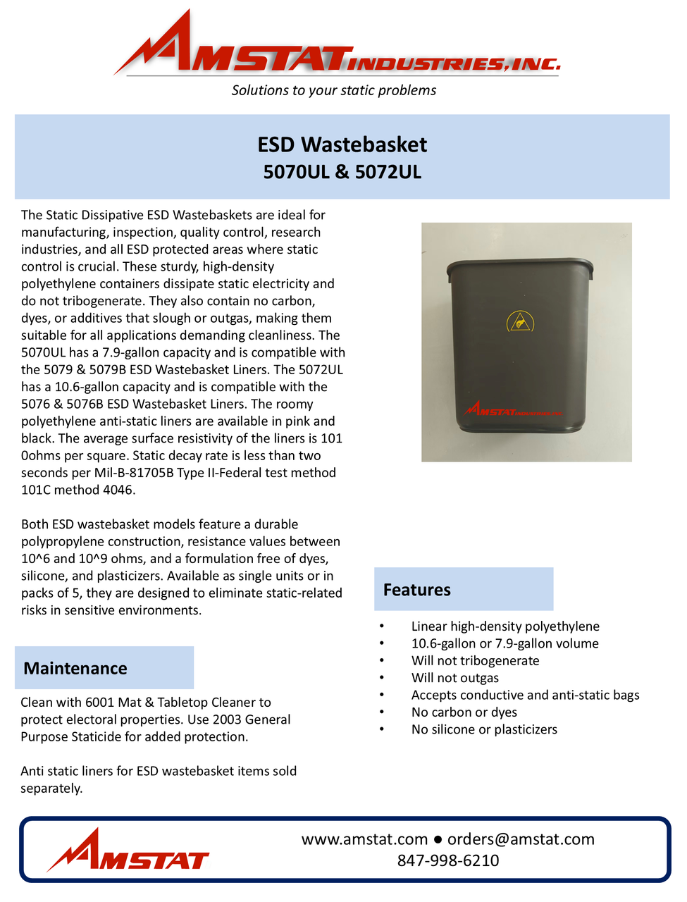 ESD Wastebasket