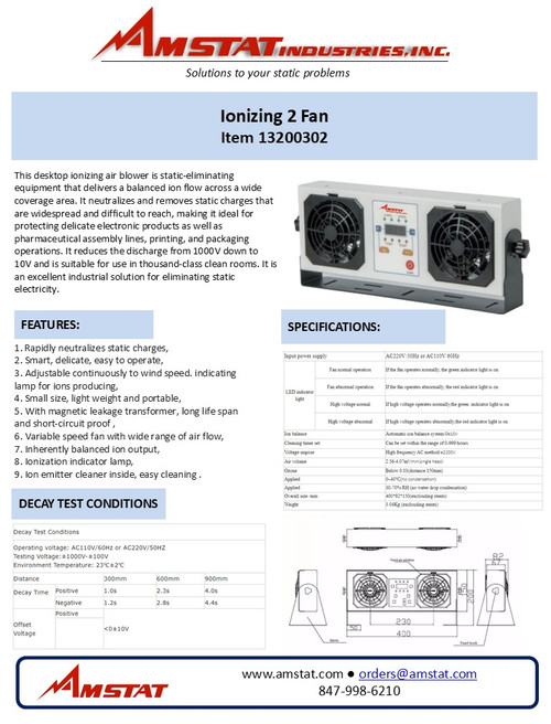 2 Head Ionizing Fan