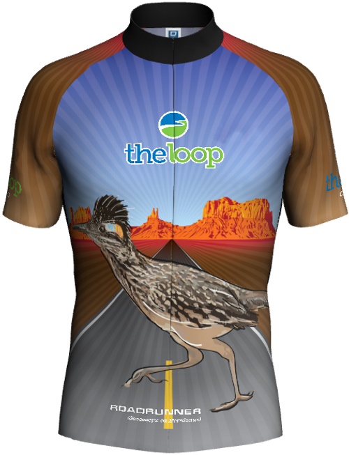 Roadrunner Bike Jersey (Front). Back design is the same as the front.