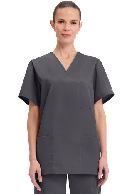 Unisex 3 Pockets - V Neck Top Cherokee WW Originals (4876) With Logo