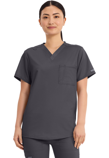 Cherokee WW Revolution Unisex 1 Pocket Tuckable V-Neck Top  (WW625) With Logo