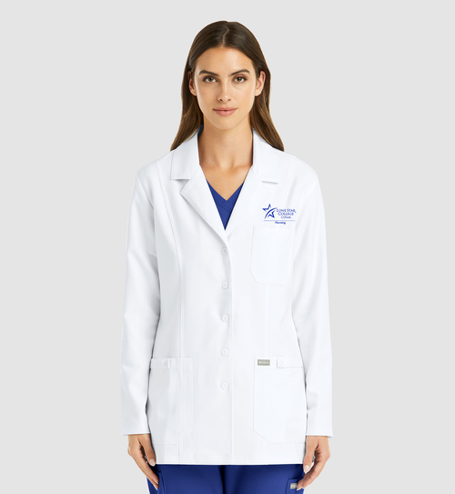 Momentum Women's Snap Consultation Lab Coat  (5973) With Logo