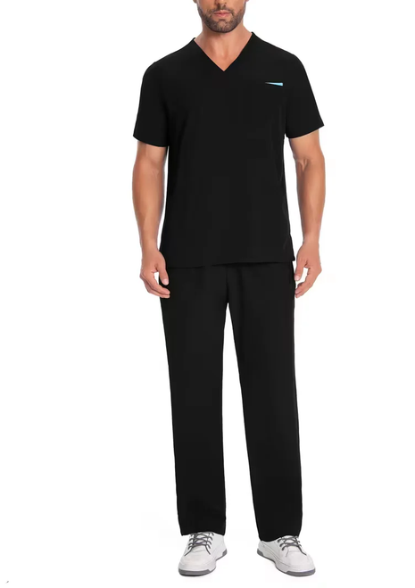  Men's Nursing Scrubs Set - V Neck Classic Scrubs Medical Uniforms Top & Straight leg Pants JYC705