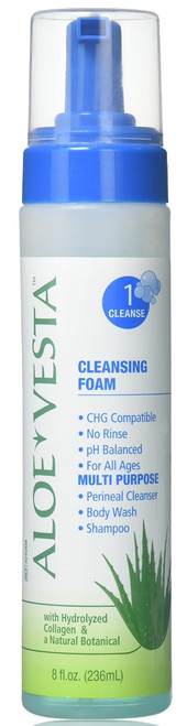 Rinse-Free Body Wash Aloe Vesta® Foaming 8 oz. Pump Bottle Clean Scent