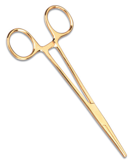 5.5" Gold Plated Kelly Forceps